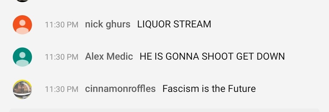 I was incorrect earlier: the link I posted was a group of fascists who were sharing his stream, and probably the folks who tipped off the cops about him in the first place. A selection from the comments: