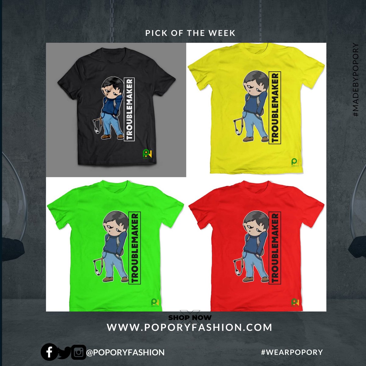 PoporyFashion's tweet photo. Good Morning Lovers of popory 🌹
It’s a perfect week to order/rock our Troublemaker Tee🌹
Visit 👉 https://t.co/Ickb2eyVRq to shop or send a dm
#wearpopory #popory #poporyfashion #thinkpopory #shoppopory #madebypopory #hearpopory https://t.co/oay0u51Ed1