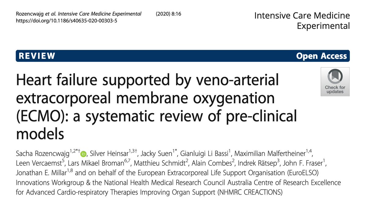 FOAMecmo's tweet photo. VA #ECMO in cardiac failure: systematic review of pre-clinical models suggesting large heterogeneity in design, #ECLS management report, methods for failure induction &amp; advocating standardization/minimum dataset to ensure high standards &amp; better translation to clinical studies https://t.co/xjuP4Yrw8Z