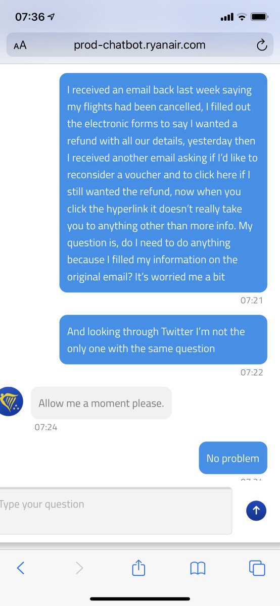 Anyone who has booked a flight with Ryanair & requested a refund, expect another email trying to get you to take vouchers. You have to get in touch with them to confirm your refund, beat way to do it is early morning via chat! I’ve added my screenshots so you can see the details