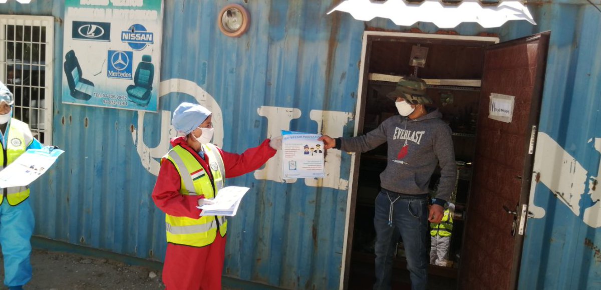 SDeffor's tweet photo. In Khorog. And also in Shugnan, #CERT leader Sarvar Panoev and his team are hard at work, showing community spirit in action on #COVID #StayingSafeTogether https://t.co/qyteBioBzO