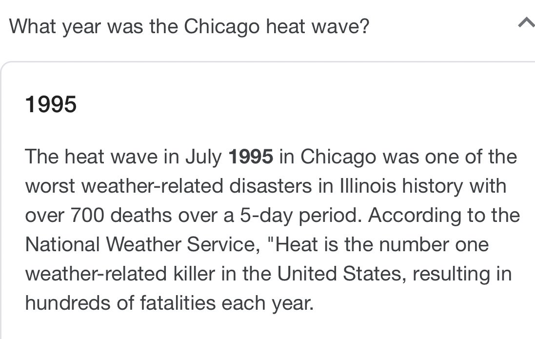 I was looking into The Chicago Heat wave and was led down this road...