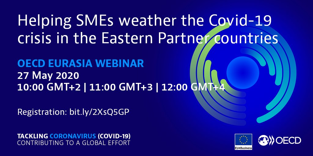 OECDglobal's tweet photo. Today at 10:00 Paris time
OECD Eurasia WEBINAR
Helping SMEs to weather the #Covid-19 crisis in #EasternPartner countries.
#EU4business https://t.co/JbaIfw5JrX