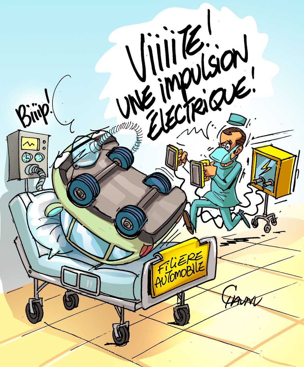 EmmanuelChaunu's tweet photo. Publié aujourd’hui dans @OuestFrance #filiereautomobile #automobile #EmmanuelMacron #actualité #DessinDePresse https://t.co/CUlMR5IBbM