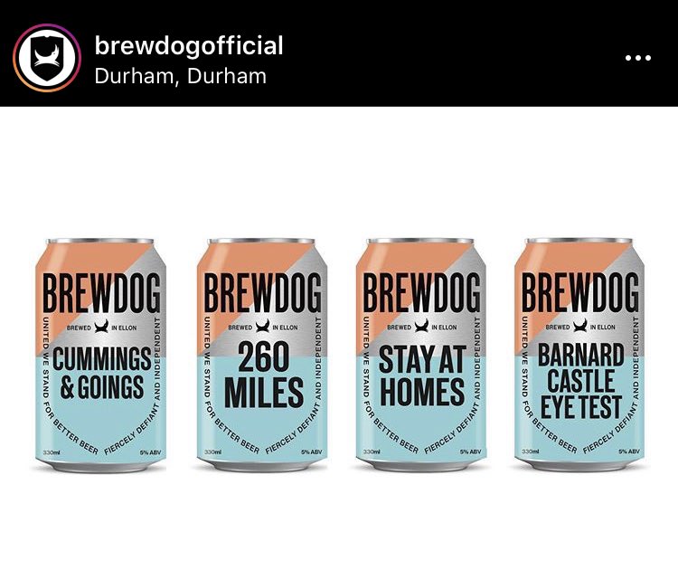 OliverSherwin3's tweet photo. Well done @BrewDog 🙌🏼🙌🏼🙌🏼 #cummnings #BarnardCastleEyeTest https://t.co/MLYHaa6fBa