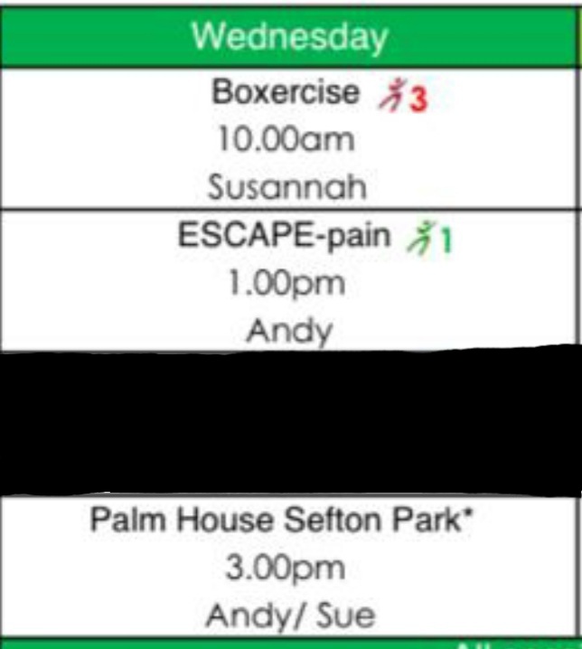 LivHealthiness's tweet photo. Slight change to todays programme but we still have 3 juicy LIVE classes to get your teeth into. ๐ฅ
#FitForMe #StayInWorkOut #Liverpool #red_neighbours #ESCAPEpain #thisgirlcan https://t.co/5Y3dEwzZJA