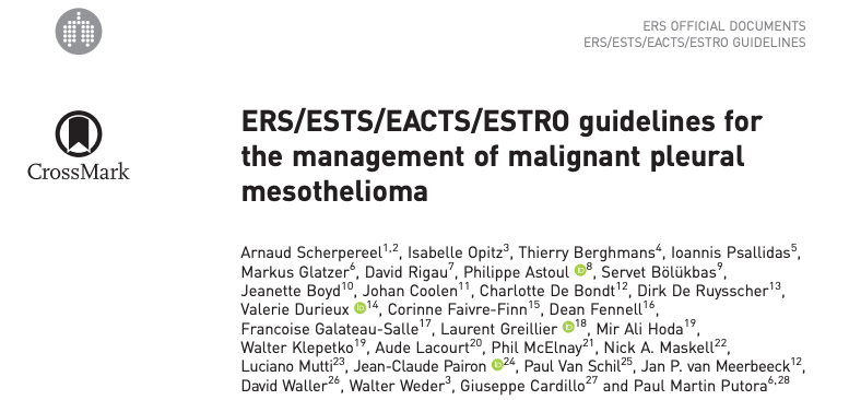 Phil McElnay (@phil_mce) on Twitter photo I'm humbled to have worked on this <a href="/EuroRespSoc/">ERS</a> <a href="/thoracic/">ESTS</a> <a href="/EACTS/">EACTS</a> <a href="/ESTRO_RT/">ESTRO</a> European Guideline for Malignant Pleural Mesothelioma - just published.
It is the result of work from incredible healthcare professionals, societies & patients from across Europe.
erj.ersjournals.com/content/early/… I'm humbled to have worked on this <a href="/EuroRespSoc/">ERS</a> <a href="/thoracic/">ESTS</a> <a href="/EACTS/">EACTS</a> <a href="/ESTRO_RT/">ESTRO</a> European Guideline for Malignant Pleural Mesothelioma - just published.
It is the result of work from incredible healthcare professionals, societies & patients from across Europe.
erj.ersjournals.com/content/early/…