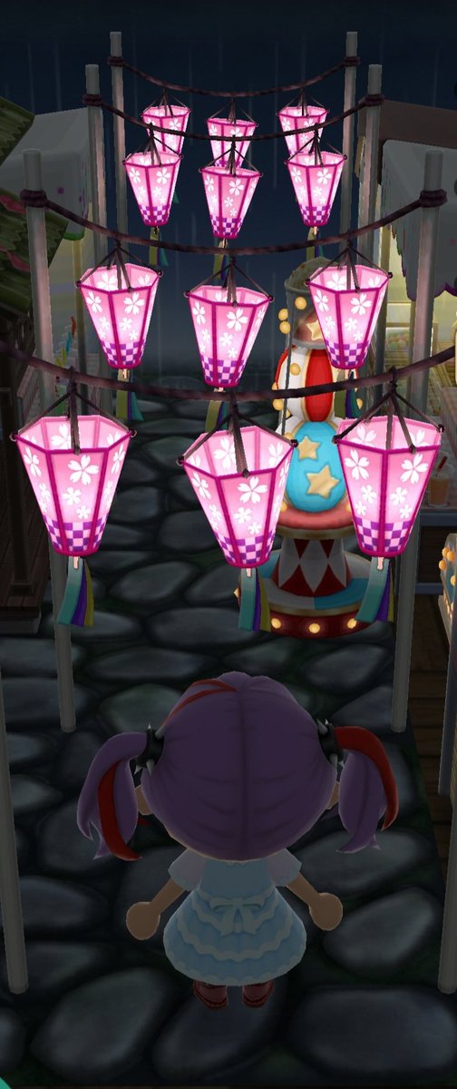 A trip to the circus!  #PocketCamp  #AnimalCrossing    #ACPCGallery 1. The street looks so pretty at night - I wonder what's going on?