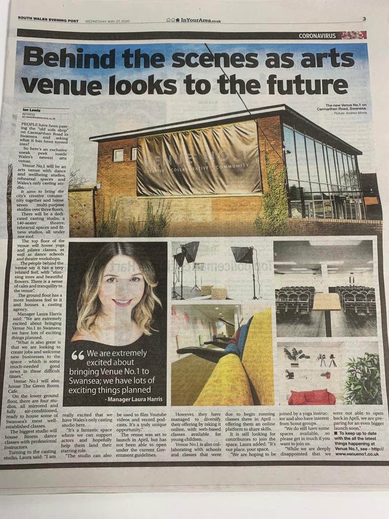 READ ALL ABOUT IT! We are on page 3 of @SwanseaOnline10 today!! We take you behind the scenes at Venue No.1 😃 If you want to join us, get in touch!! 📩