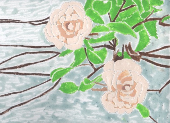 蓑島えみ ミルクティー色のつるバラ 5 27 バラ Rose 花 Flower 初夏 蓑島えみ Emiminoshima Minoshimaemi イラスト イラストレーター Illustration Drawing T Co Eqjyv6n3yb Twitter