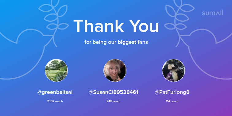 SaveValley's tweet image. Our biggest fans this week: greenbeltsal, SusanCl89538461, PatFurlong8. Thank you! via sumall.com/thankyou?utm_s…