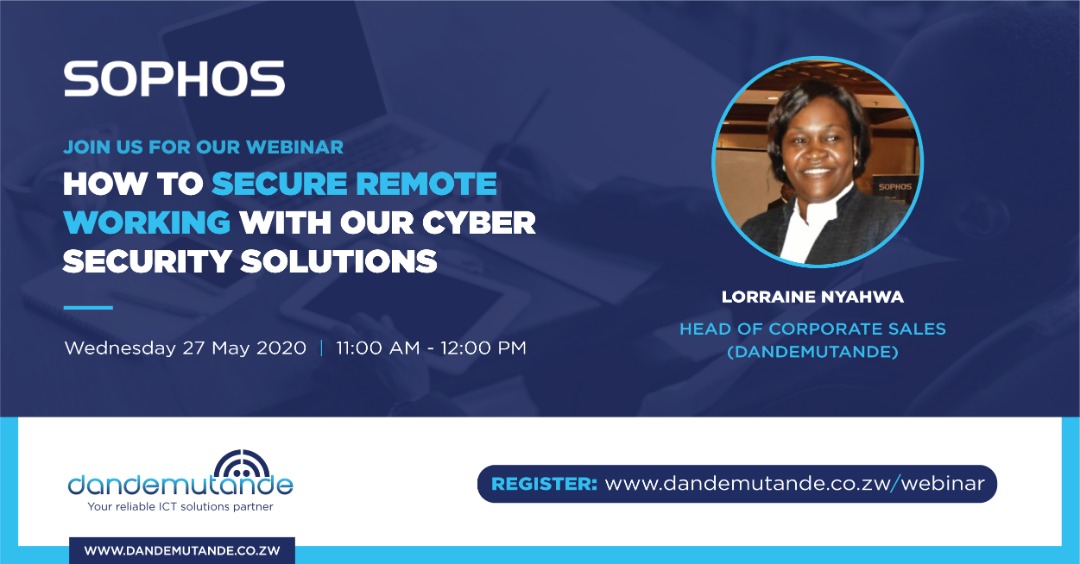DandemutandeZW's tweet photo. Join Lorraine Rutendo Chakuchichi-Nyahwa as she steers our webinar today at 11am on Secure Remote Working. She is the Head of Corporate Sales for Dandemutande. To join follow this link https://t.co/MlhaUzb8Ga #ExpertPanelist #SecureRemoteWorking #CyberSecuritySolutions https://t.co/GwL9Meko6M
