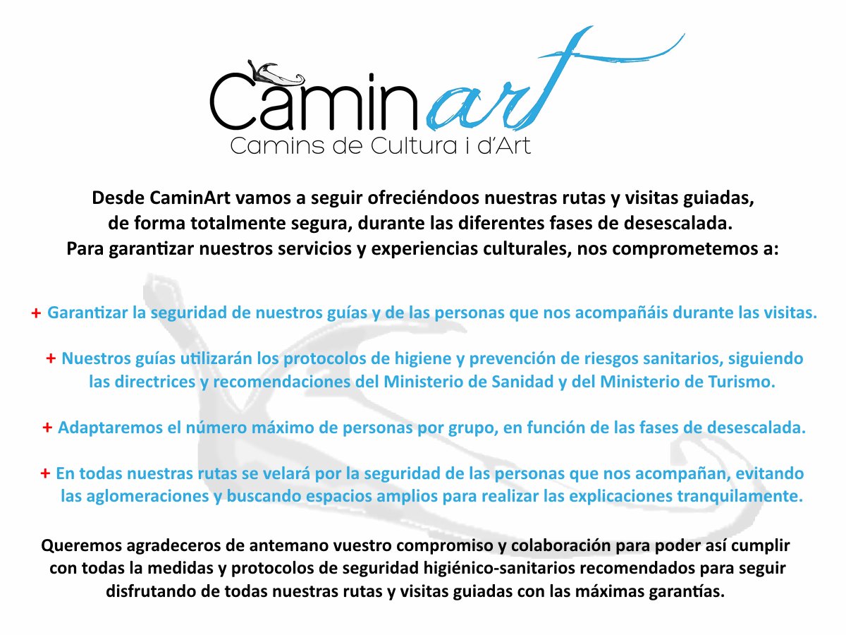 CaminArt's tweet photo. ☀️¡¡Buenos días!!!☀️
CaminArt está de vuelta 💪💪💪
El día 1 de junio, con la Fase 2, volvemos a ponernos en marcha con nuestras rutas y visitas guiadas que compartiremos de nuevo en nuestra web y RRSS. Estad atentos durante los próximos días 👞👟🥾 https://t.co/8bDZwN05Uf