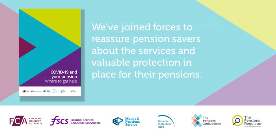 We’ve joined forces with <a href="/DWP/">DWP</a> <a href="/TPRgovuk/">ThePensionsRegulator</a> <a href="/MoneyPensionsUK/">Money and Pensions Service (MaPS)</a> <a href="/FSCS/">Financial Services Compensation Scheme</a> <a href="/TheFCA/">Financial Conduct Authority</a> and <a href="/PensionsOmbuds/">Pensions Ombudsman</a> to reassure pension savers about the services and valuable protection in place for their pensions. #scamsmart #pensions #COVID-19 ppf.co.uk/covid-19-pensi…