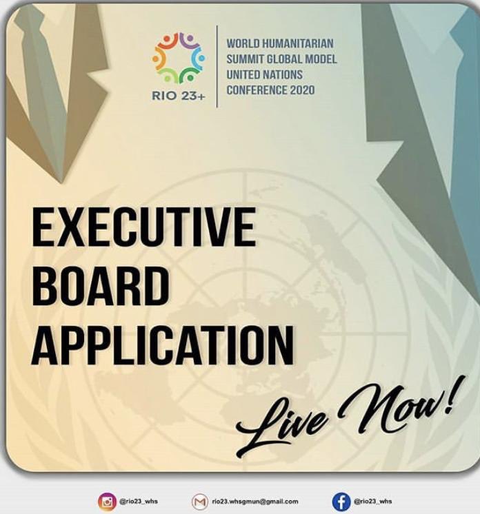 Rio 23+ WHS Global MUN on Twitter "Executive Board registration for