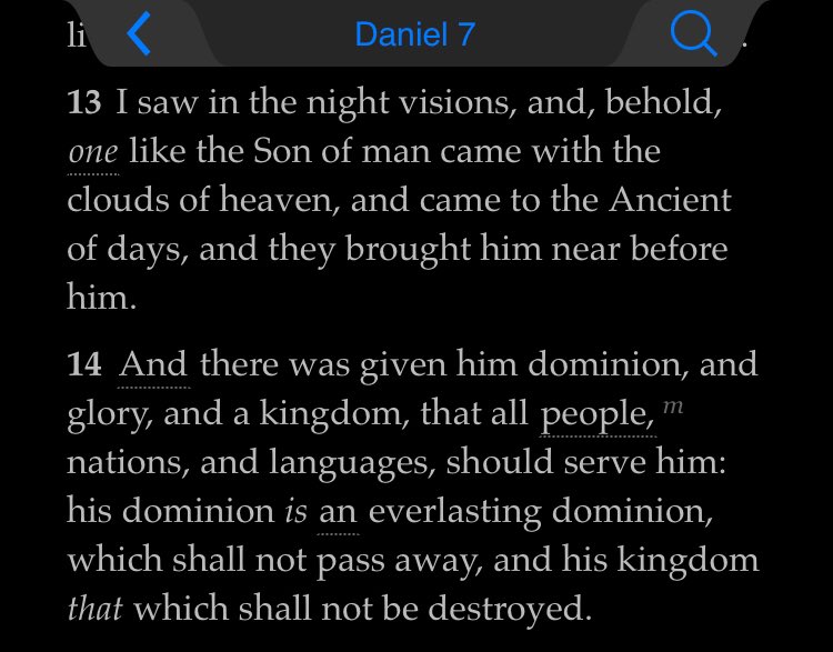 So far we have seen God call Him “Son”, but here (below) we’d literally see proof that He was also Human, “Son of Man”.As another Prophet, Daniel (from the people of the Books) saw Him receive the dominion from God as head of all things and he also, inspired of God writes: