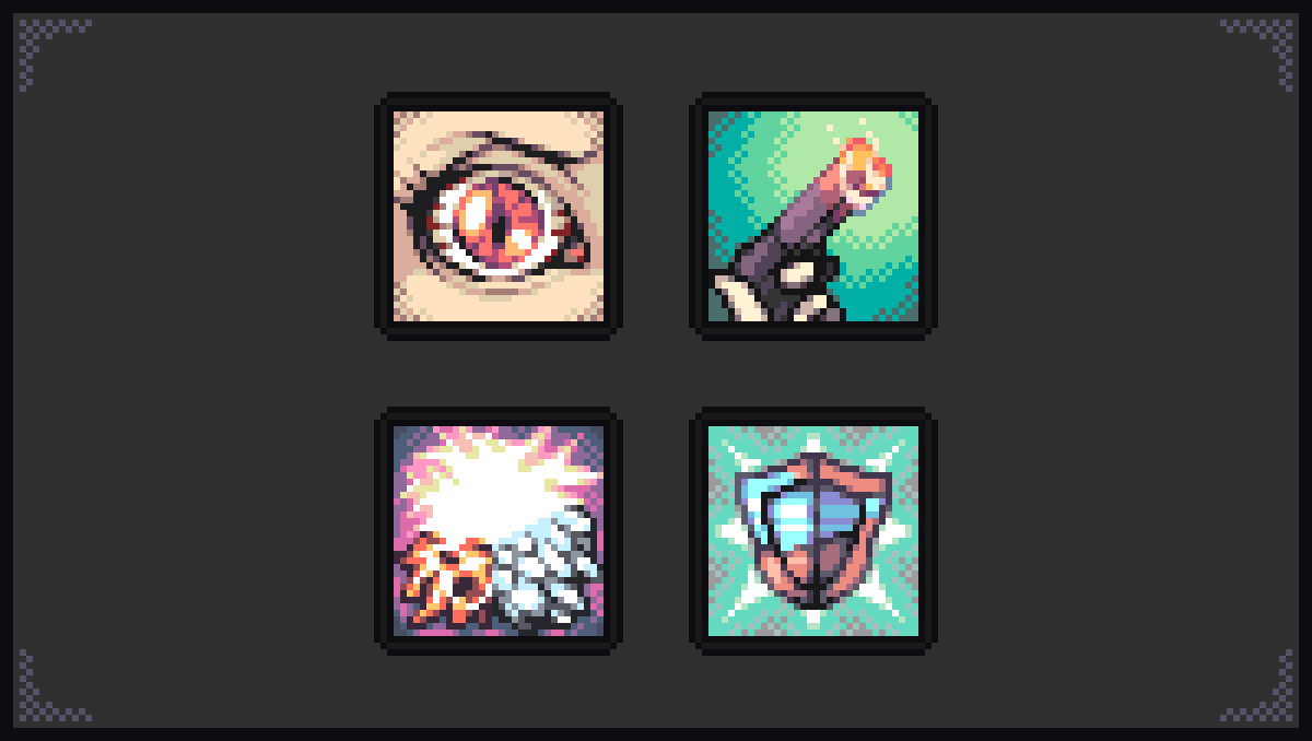 squarelaxy's tweet photo. Squarelaxy's character class abilities #icons #pixel_dailies @Pixel_Dailies art by @pyritic_ratio https://t.co/gnHuTR0Pml