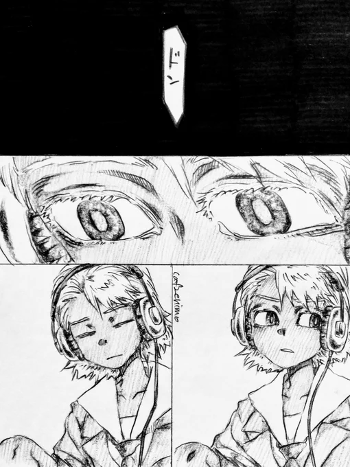 落ち込んでるけど他の二人には気づかれたくなくて音響部に潜り込む水崎氏

百目鬼氏、水崎氏に対して割と流されそうというか何されても大体抗わない感じがする…あと自覚が薄いまま彼女を甘やかしてたら嬉しいな…というmzdm漫画

最終的にどうなったのかがギリギリわからない感じの演出にしたかった 