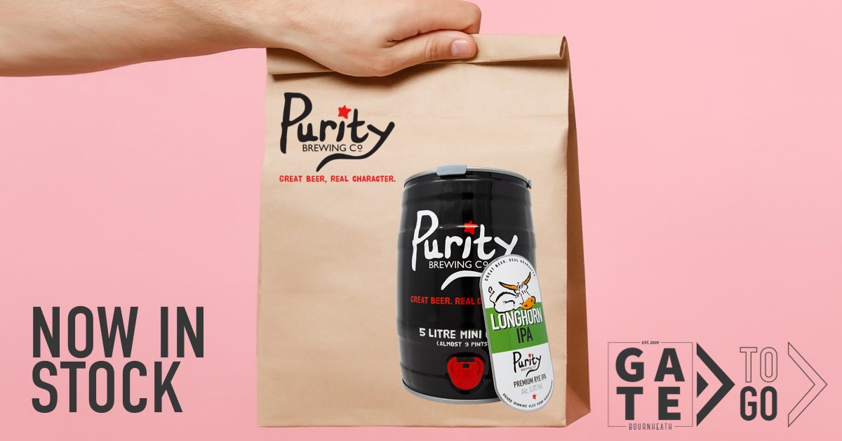 GateBournheath's tweet photo. We’ve managed to get our hands on some lovely 🍺 from @Purityale including these awesome #MiniCasks 😍
9-pints of pure 🤤
Order now ➡️ https://t.co/J2O5EAi54d
#PurityToGo https://t.co/rYZqBuhJ4b