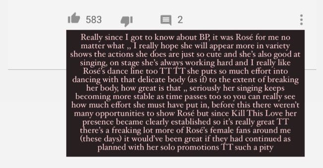lets start with how everyone wants rosé to have her solo or solo album. so many knetz have been asking for rosé's solo album since 2017 even before the solos were announced.[trans credits to  @borataeils ]