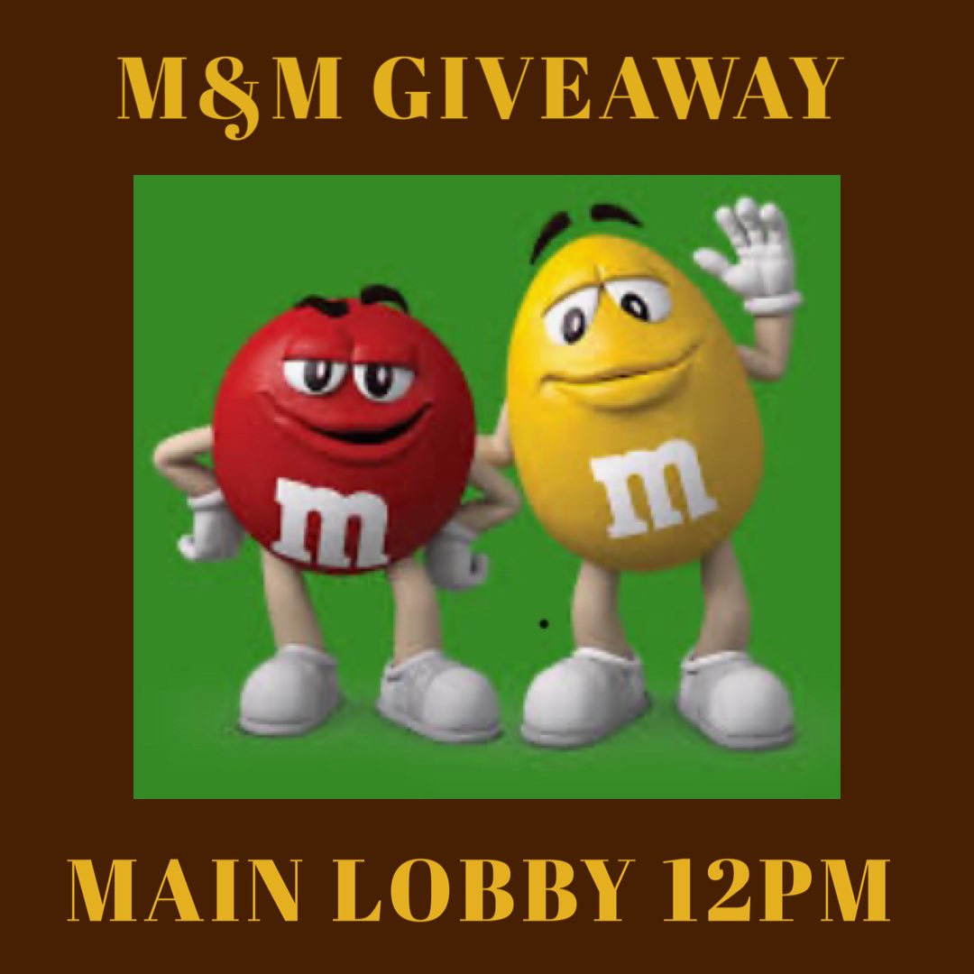 Come and get your <a href="/mmschocolate/">M&M’S</a> today in the main lobby at 12 noon! @NYPQueens