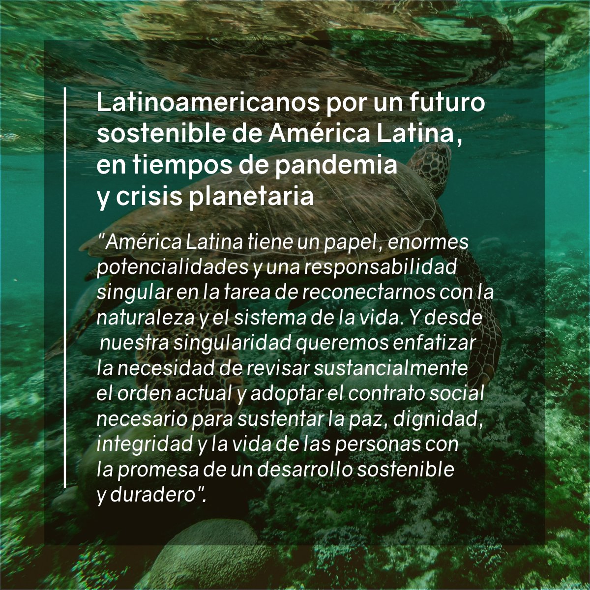 Latinoamericanos por un futuro sostenible proponen las bases para un renacimiento en la Región en donde el conocimiento científico, la solidaridad y un nuevo rol del Estado forme parte de sus cimientos. actionlac.net/cartaabierta/