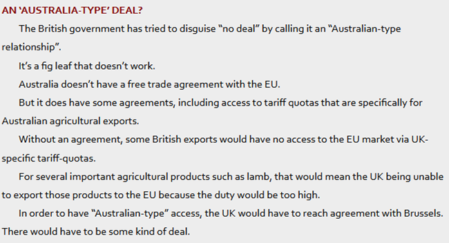 19/20—And an “Australia type deal” aka “no deal” in disguise?It’s a fig leaf that doesn’t work.Australia has some agreements with the EU including on geographical names for wines, and tariff quotas for agricultural products. https://tradebetablog.wordpress.com/2020/05/27/wto-terms-part-1-meaning/#terms