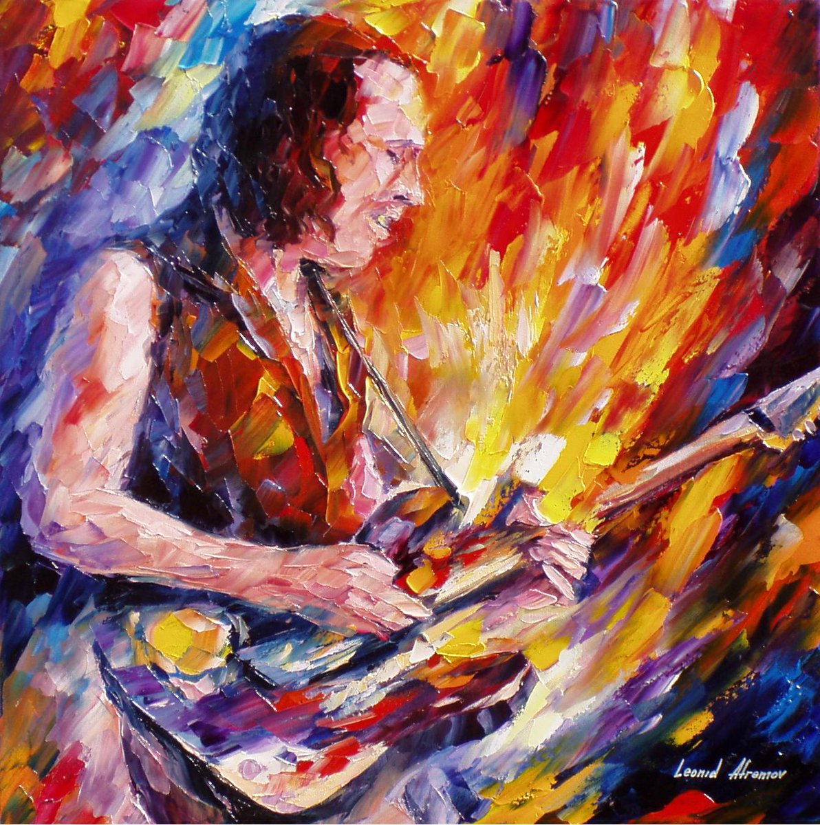 jen_carp's tweet photo. Metallica Kirk Hammet by Leonid Afremov https://t.co/CipKy7Jae4 https://t.co/5glp4hkyMF