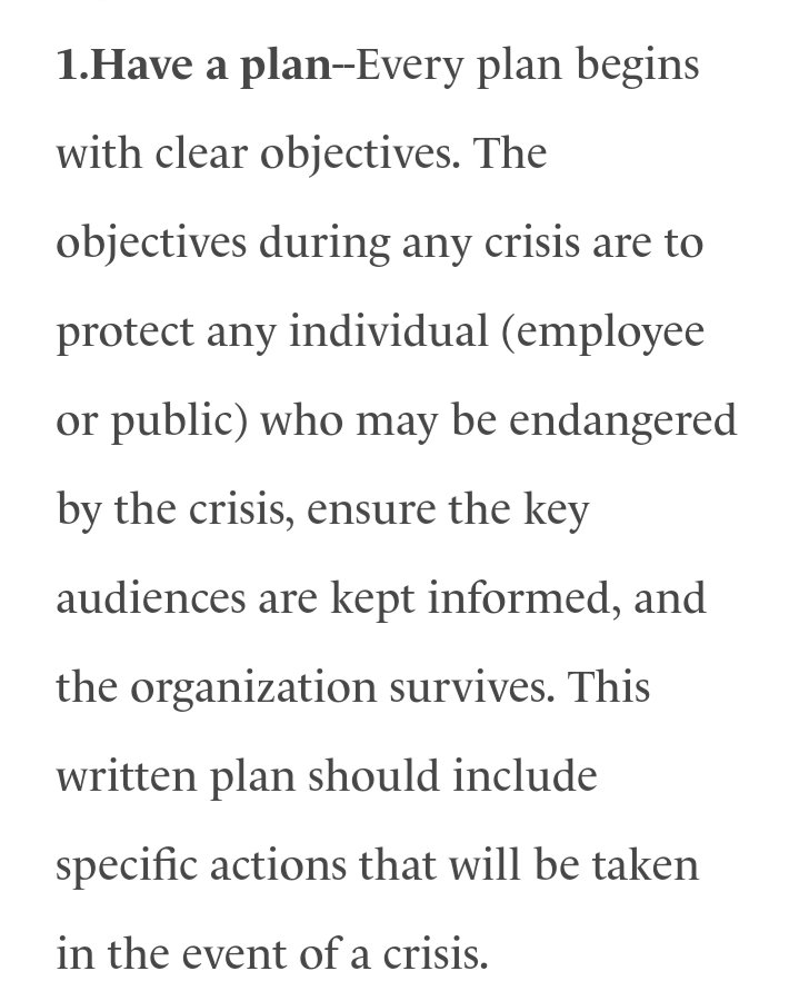 Untuk bisa melewati masa krisis, ada beberapa step critical yg harus dilakukan seorang leader menurut  @Inc, diantaranya :(1) BIKIN PLANNINGSetiap rencana berawal dari tujuan yg JELAS. Dan untuk mencapai tujuan itu, harus diperinci dengan action plan yang SPESIFIK. Detil.