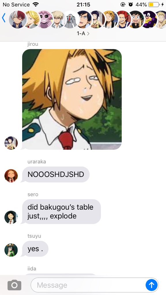 a short but crack bnha au where class 1-A texts during class