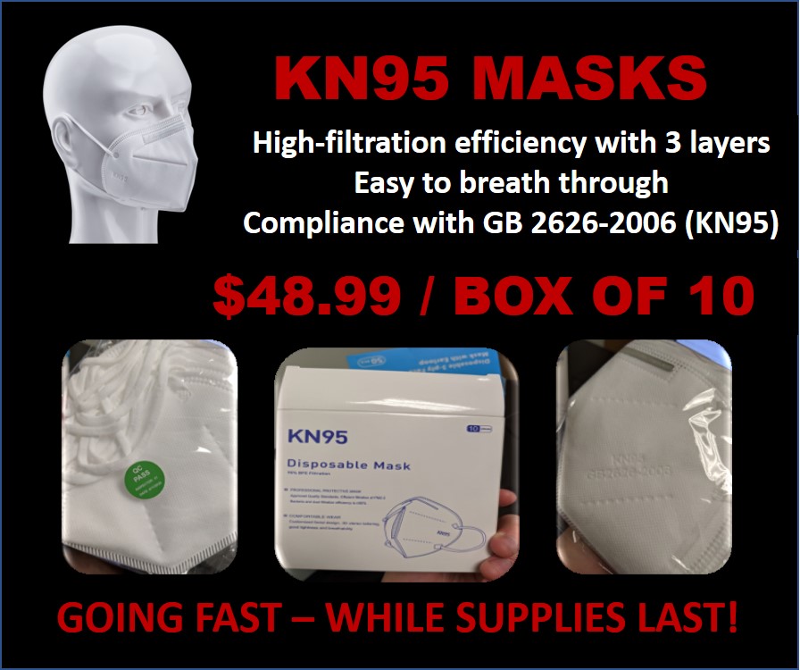 WHILE THEY LAST!  KN95 PROTECTION MASKS IN STOCK! ow.ly/68DK30qGb8f