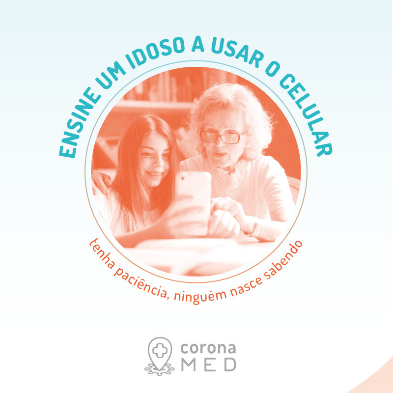 coronamedbr's tweet photo. Reserve um tempinho do seu dia e ensine uma pessoa idosa a usar as tecnologias atuais para se conectar. 👴👵

Trate com paciência e lembre-se: você só está ensinando a usar um celular, seus avós tiveram paciência para te ensinar a andar. 😉

#fiqueemcasa #isolamentosocial https://t.co/tkkWvENZVv