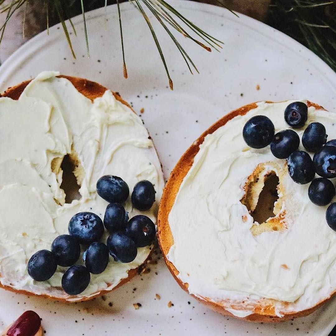 Have you tried our #dairyfree cream cheese yet? #bagelandcreamcheese #bluebs #enjoyyoso