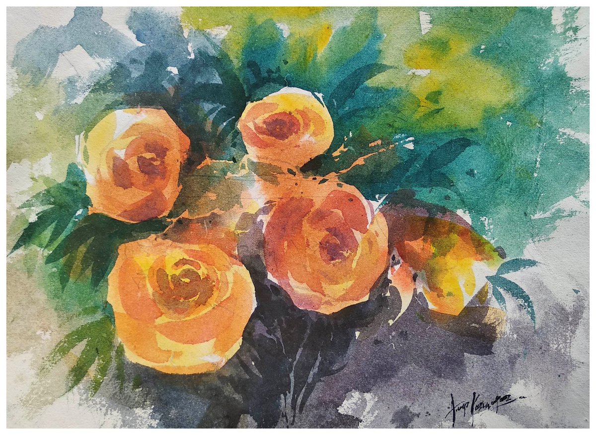 Watercolor on Indian handmade paper....😊😊😊
#watercolor #art #artwork #artists #Flower #ArtistOnTwitter