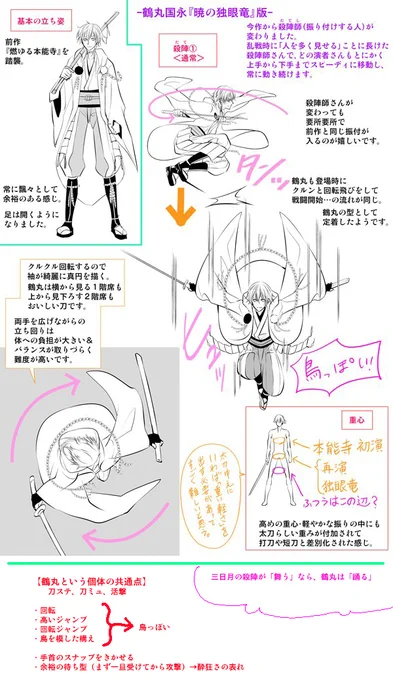 初見さんへ

●刀ステ殺陣レポ
簡単まとめ版 -鶴丸国永編①-

刀ステくん、キャラごとに殺陣(刀を振る型)が違うんです。めちゃ感動して描いたもの☺

義伝版の再掲、一部修正。
リプ欄へ続きます→
#刀ステ一挙無料配信 