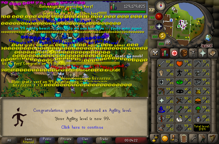 VerfRS's tweet photo. After around 2 months of Brimhaven agility we finished the last 99 on UIM Karamja and claimed the skill cape! https://t.co/bbZteAymsm