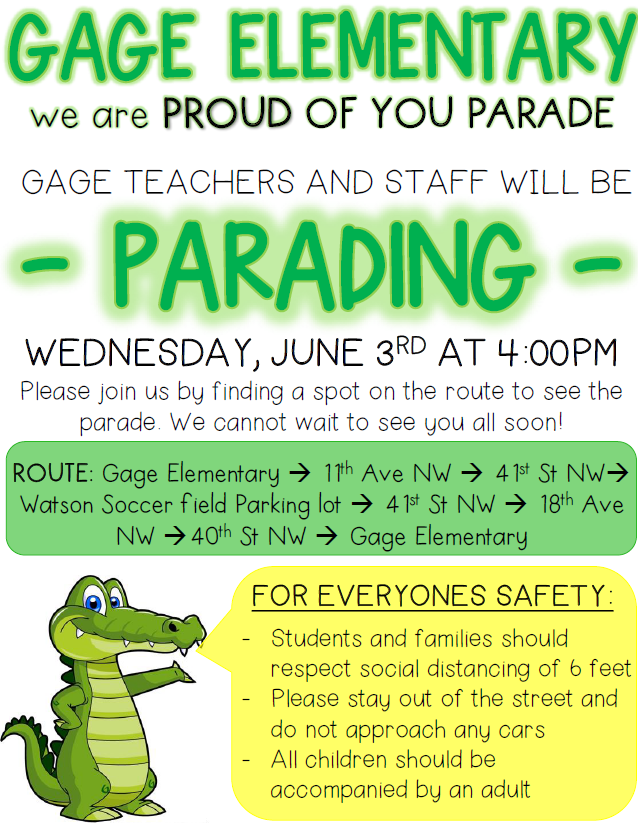 We are excited to Celebrate our students and families.  Join us! #GageGators