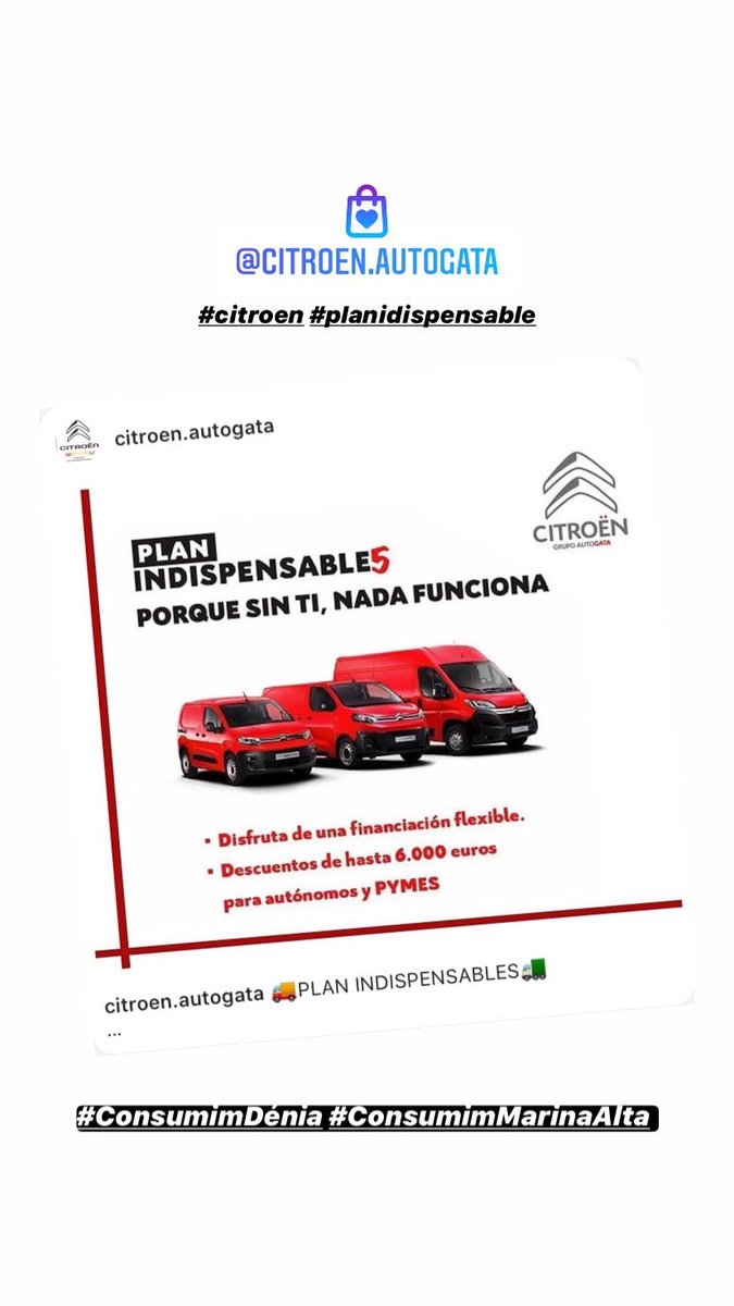 ExpoMotorDenia's tweet photo. @AUTOGATA 👉 #PlanIndispensable

#ConsumimDénia #ConsumimMarinaAlta
https://t.co/7VaBKq1mqZ https://t.co/gnVSJJNsYO