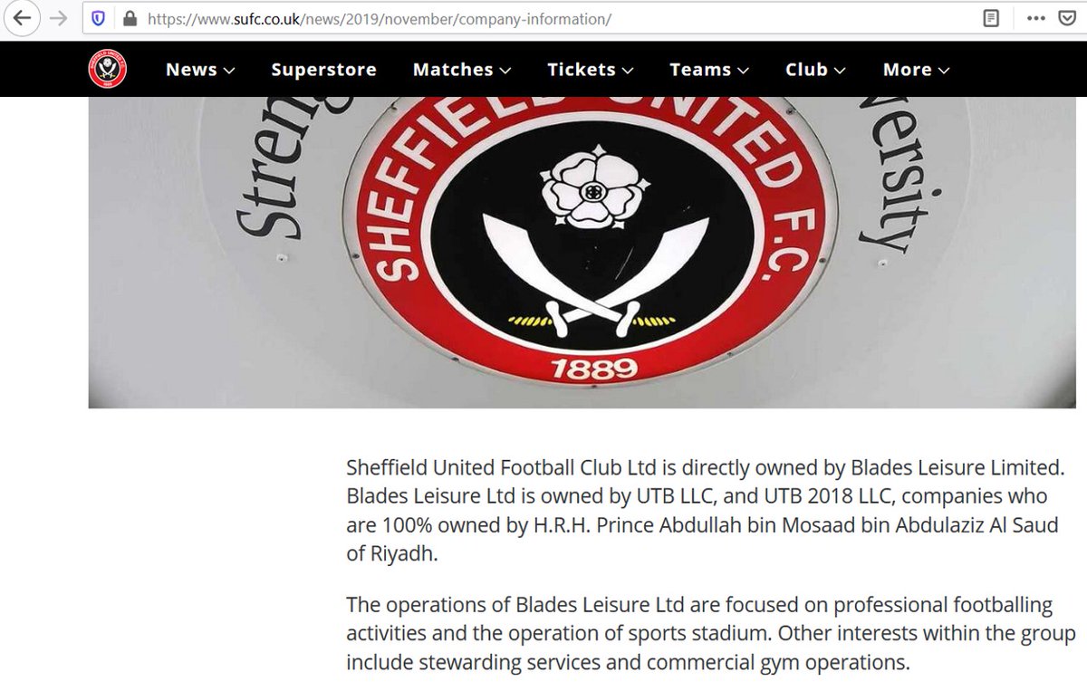 Sheffield United is owned by Blades Leisure Limited, which is the new owner's vehicle.