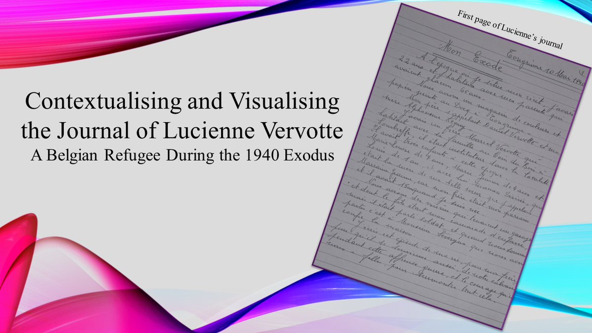 stuffofwar's tweet image. #WTOStakeover is starting again.
1/Hello, I’m @ArchConflict and I'm Belgian. I am a graduate of the @UofGBattleArch. Today, I will be presenting the work I have been doing around the journal of Lucienne Vervotte who was a Belgian refugee during the 1940 Exodus.