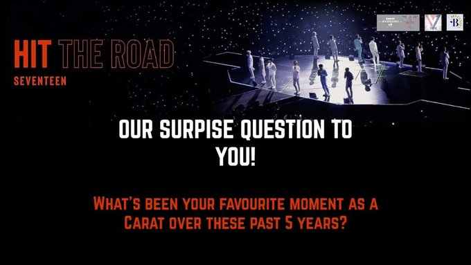 shining17sg's tweet photo. [#SVT_HitTheRoad_SP] Hello CARATs! We have a surprise question for you and we look forward to your participation!

Reply this tweet together the hashtag #SVT_HitTheRoad_SP ^^

@pledis_17 #SVT_HitTheRoad_SP  #SEVENTEEN #세븐틴 https://t.co/DpAck9dKur