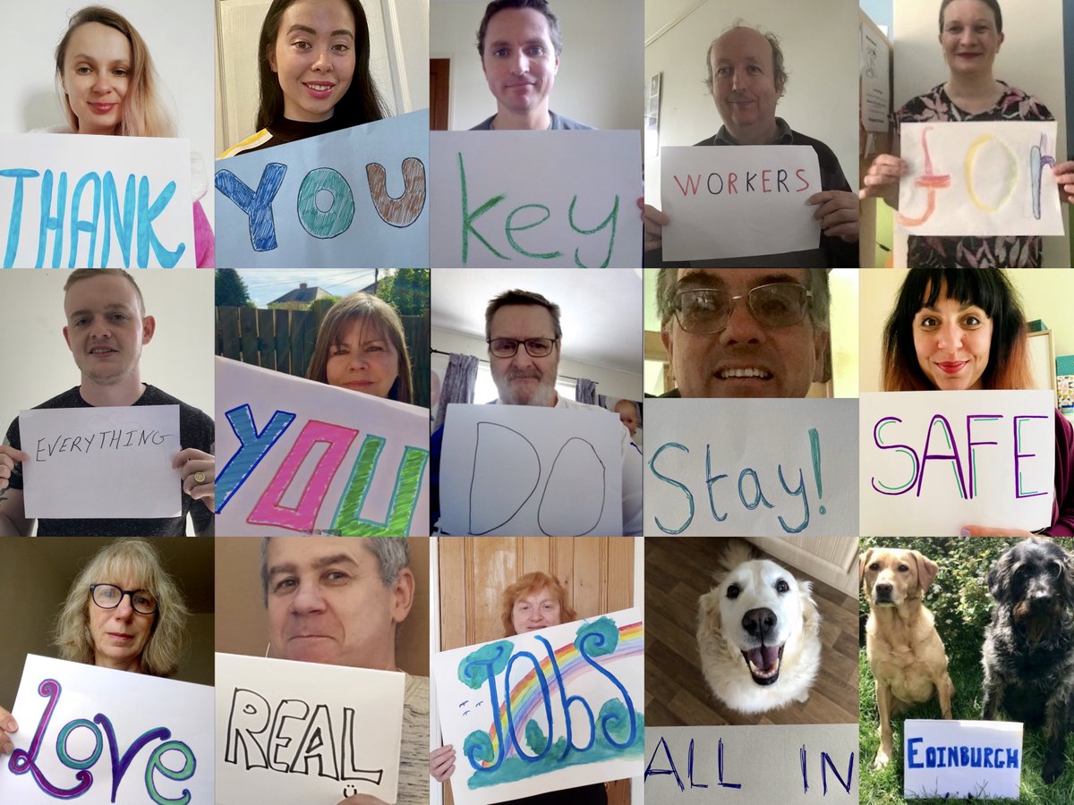 ActionGroupAiE's tweet photo. Thank you from Real Jobs @AllinEdinburgh to Key Workers providing support to the community and keeping people safe, we are so grateful and appreciate everything you do.
Photo message-“Thank you Key Workers For Everything You Do. Stay Stay Love Real Jobs All In Edinburgh https://t.co/qicWlqexio