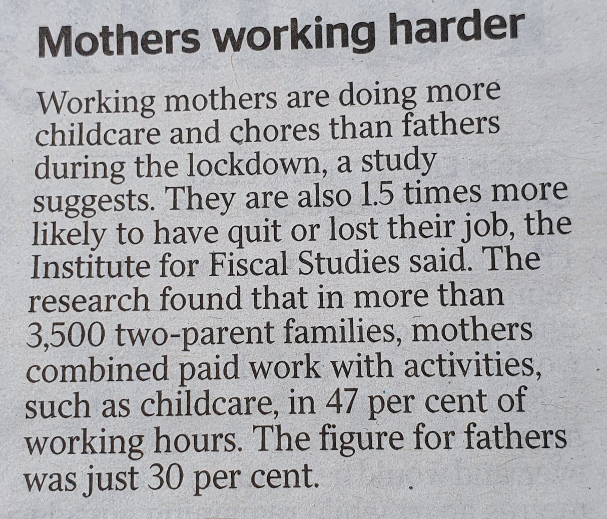WomenintheCity's tweet photo. News that will come as unsurprising to #WorkingMothers. Doing more work and losing jobs during #CoronavirusLockdown https://t.co/05JT0nFKOz
