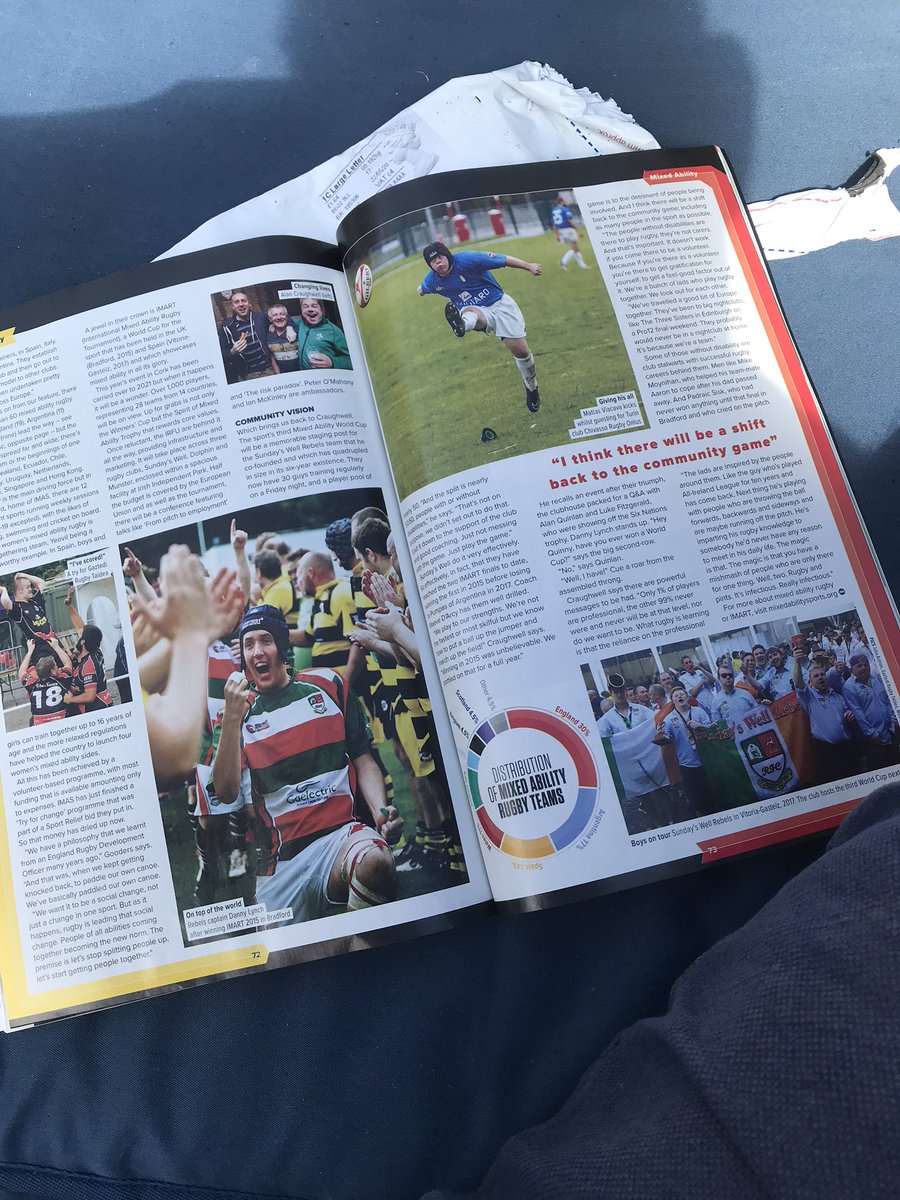 Thanks @IMAS_sport4all for sharing a copy of @Rugbyworldmag featuring @BumblesRugby @sundaysrebels @ChivassoRugby @pumpasxv and many other brilliant Mixed Ability Rugby teams. @IMART_worldcup