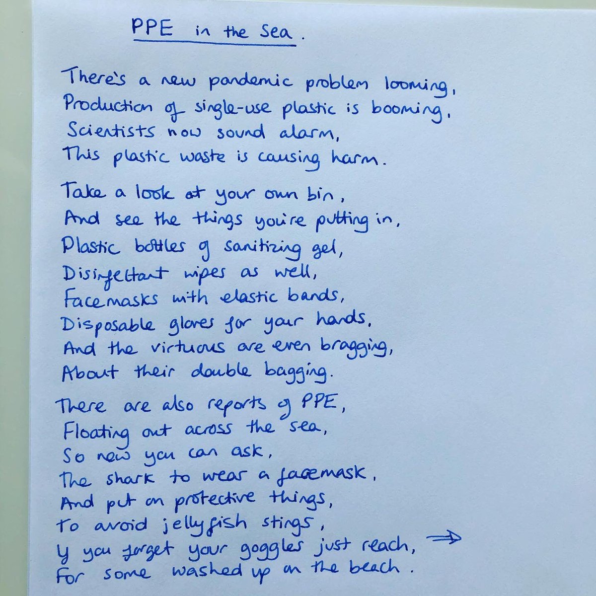 kingdomrhymes's tweet photo. Check out this poem book 📚 https://t.co/HH96VkFHrn. It is helping fight Coronavirus. Today’s poem PPE at Sea: @CovidPoetry #poetrycommunity #poetry #Poetry_Planet #rhymes #PPE #plasticpollution #PoetryHub #WednesdayWisdom #WednesdayThoughts https://t.co/2pWA707Tbi