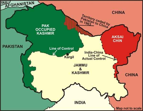 The above image gives you an idea of the strategic value. Almost an isthmus between China, Pakistan and Afghanistan alone. A closer view gives you a simplified idea of the complexity of the claims. The current tension increase is largely along the Aksai Chin line of control.3/