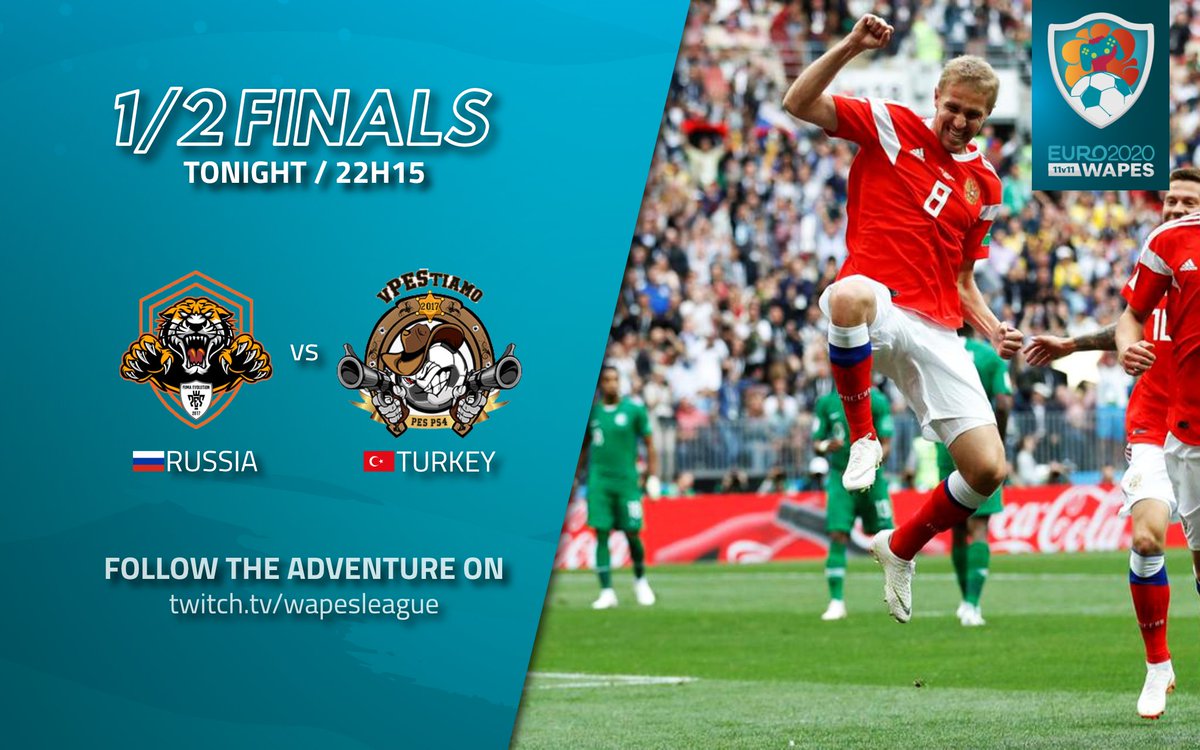WapesLeague's tweet photo. Tonight #WAPESEURO 2020 Semi Final #Nr1 🏆
#FumaEvolutionTeam 🆚 #vPestiamo
Russia 🇷🇺 🆚 🇹🇷 Turkey
Live 2215 CET on ⬇️
https://t.co/2WvoNYjN2j
#fullmanual #11VS11 #10Vs10 #WAPESLEAGUE #WAPESEURO2020
@officialpes https://t.co/NN3i6830cR