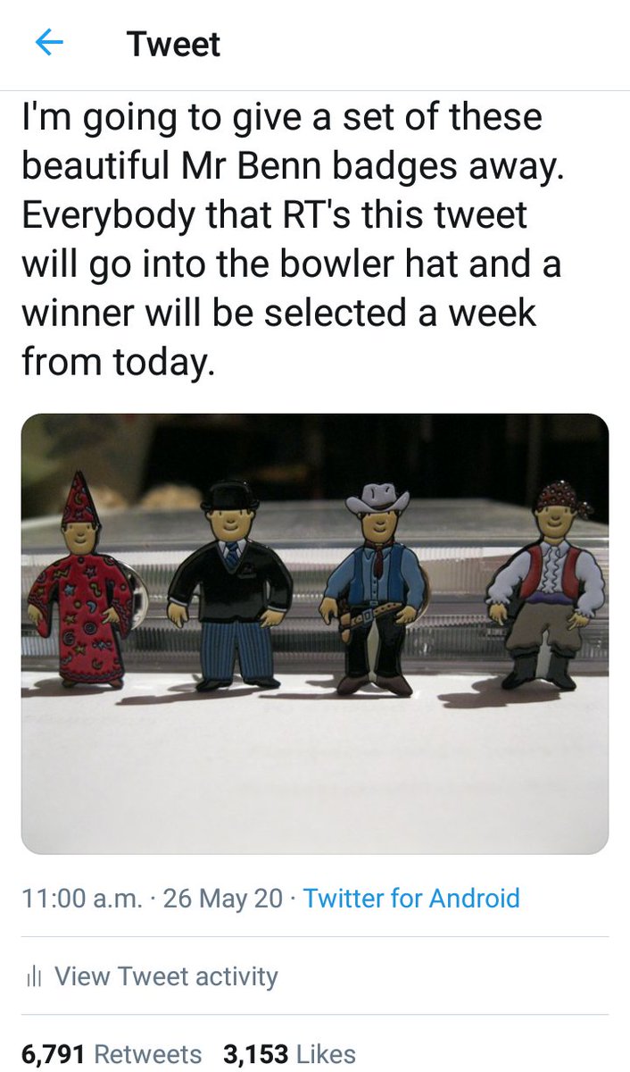 6791 Retweets in 24 hours! Wow!
This shows there is a huge amount of love for Mr Benn. Fabulous!
A huge Thank You from 52 Festive Road.