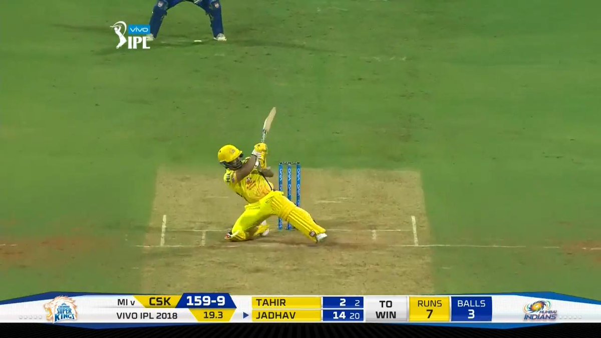 Kedar Jadhav , Despite Hamstring injury Returns To The Crease And Sealed The Game With A Mighty Six On One Leg... What A Start To CSK...