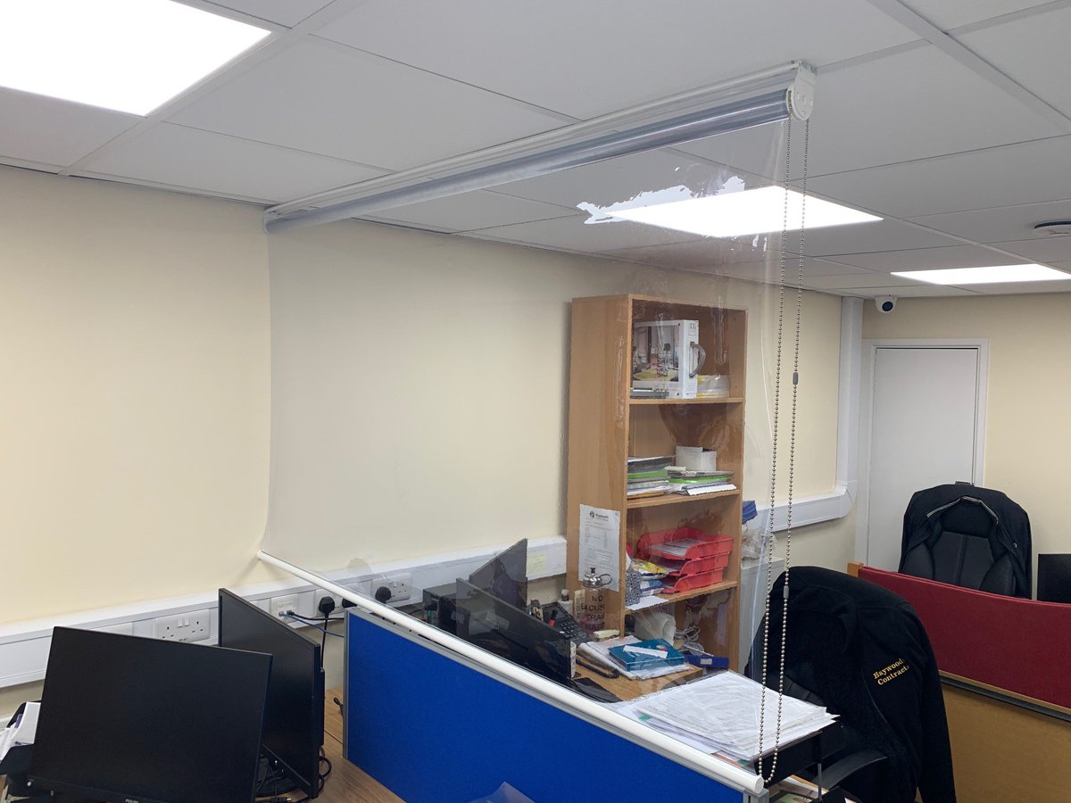DarrenEnnis's tweet photo. Trials and tribulations of new products. We have installed on of our new "Covid Blinds" in our office. Not too shabby. :-) Just had a nice order for some electric ones... #CovidBlinds #KeepStaffSafe https://t.co/sVFLMyw1go